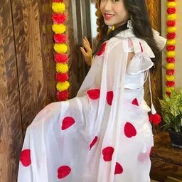 Moda Rapido Embellished Embroidered Poly Chiffon Saree image 3