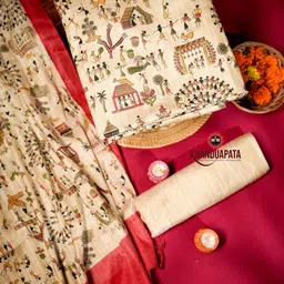 Khanduapata Printed Unstitched Dress Material image 2