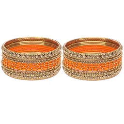 ZULKA Set Of 20 Metal With Silk Thread and Zircon Gemstone Worked Traditional Bangles-picture-31