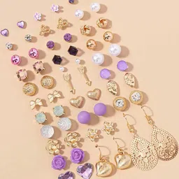 TheVineGirl Gold Plated Jewellery For Women/Girls Multicolor Earrings Combo of 30 Pairs image 5