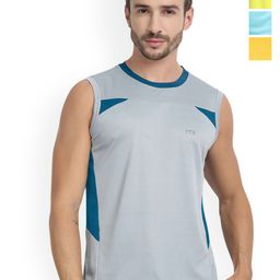 FTX Pack Of 4 Colourblocked Sports Gym Innerwear Vests-picture-23