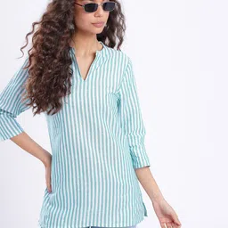 Anouk Rustic Striped V-Neck Kurti-image-50