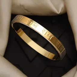 The Roadster Men Gold-Plated Stainless Steel Anti-Tarnish Shri Ram Kada Bracelet-picture-13