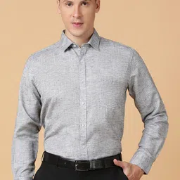 TABARD Men Spread Collar Solid Cotton Formal Shirt-picture-41