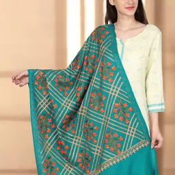 WEAVERS VILLA Floral Embroidered Shawl-picture-26