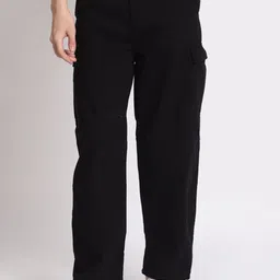 The Roadster Lifestyle Co Men Pure Cotton Loose Balloon Fit Cargo Trousers-picture-31