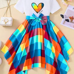 BAESD Girls 1 Geometric Print Fit & Flare Dress-picture-18