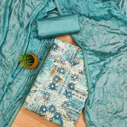 HERE&NOW Embellished Unstitched Dress Material-picture-24