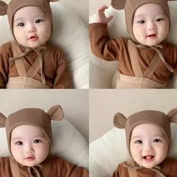 Babymoon Infants Cotton Bear Ears Cap Prop-picture-25