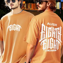 AUSK Typography Printed Round Neck Cotton Oversized T-shirt image 5