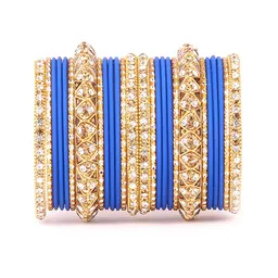 leshya Set of 26 Artificial Stones Studded Matte Finish Bangles-picture-10