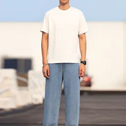 MASTERLY WEFT Men Straight Fit Mid-Rise Light Fade Stretchable Jeans image 4