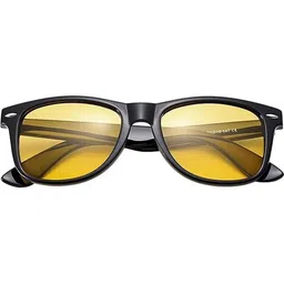Arzonai Unisex Yellow Lens & Black Wayfarer Sunglasses with-picture-27