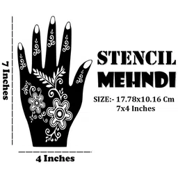 VOORKOMS Set Of 3 Mehndi Design Stencil Sticker image 4