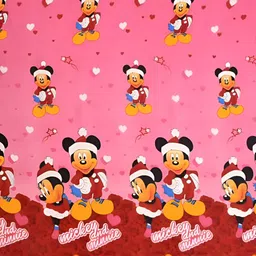 Supreme Home Collective Pink & Red Cartoon Characters Microfiber 144 TC Single Bedsheet image 3