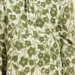 Stuffie Land Boys Floral Printed Regular Pure Cotton Kurta with Pyjamas image 5