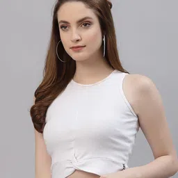 Friskers Pack of 2 White & Yellow Fitted Twisted Tops image 3