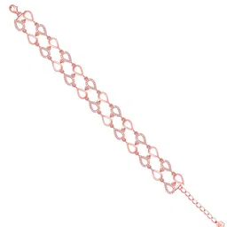 GIVA Women 925 Sterling Silver Rose Gold-Plated Cubic Zirconia Wraparound Bracelet image 2