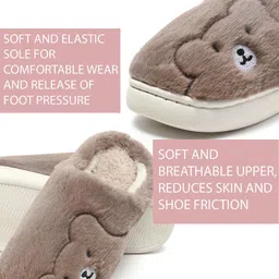 Soft Warm Woolen Eva Slippers for Women and Men Casual Flats Home Footwear Closed Toe Couple Indoor Soft Comfortable Sole Slides image 4