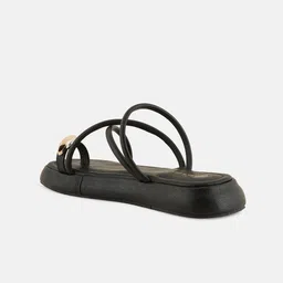 Mast & Harbour Black One Toe Flatform Heels image 3