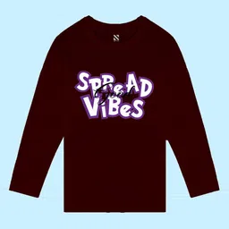 NUSYL Boys Maroon Floral Printed Applique T-shirt image 3