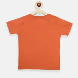 AXM CHAMP Boys Orange Typography Printed T-shirt image 3
