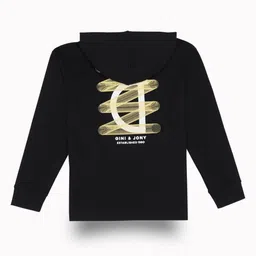 Gini and Jony Boys Typography Printed Hooded Cotton T-shirt image 3