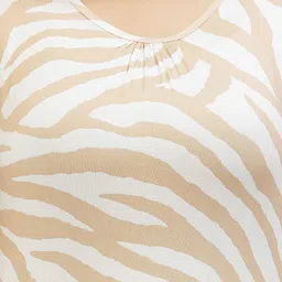 plusS Women Printed V-Neck Extended Sleeves Raw Edge T-shirt image 2