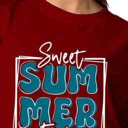 STATUS MANTRA Women Typography Printed Bio Finish Applique T-shirt image 2