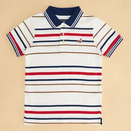 Pantaloons Junior Boys Striped Polo Collar Cotton T-shirt image 4