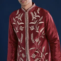 KALKI Fashion Men Regular Thread Work Kurta with Trousers image 4