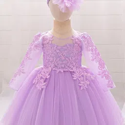 LULU & SKY Girls Fit & Flare Tulle Dress With Headband image 1