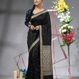 TANTLOOM Women Ethnic Motifs Woven Design Silk Blend Kanjeevaram Saree-picture-38