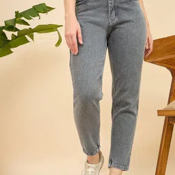 Mast & Harbour Women Mom Fit Mid-Rise Light Fade Jeans-picture-16