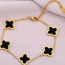 Peprika Gold-Plated Stainless Steel Artificial Stones Charm Bracelet image 3