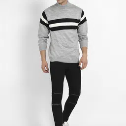 Campus Sutra Men Striped Pullover image 2