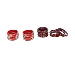SOMIL Women Set of 2 Red & Maroon Bangles-picture-41