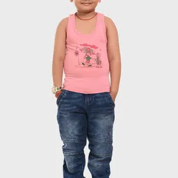 BAESD Boys Pack Of 4 Printed Cotton Innerwear Vests image 2