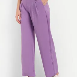Next One Smart Loose Fit High-Rise Easy Wash Pleated Parallel Trousers image 4