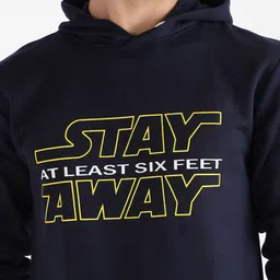 Campus Sutra Typography Printed Hooded Cotton Pullover Sweatshirt image 2