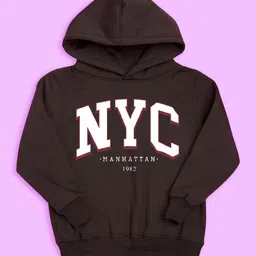 NUSYL Kids Typography Printed Hooded Pullover image 4