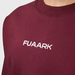 FUAARK Round Neck 2-Way Stretch Antimicrobial Crop Oversized Pullover Sweatshirt image 3