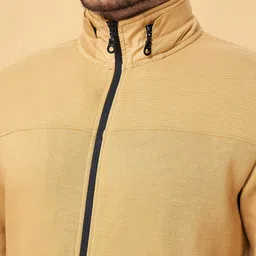 Urban Ranger by pantaloons Mock Collar Front-Open Sweatshirt image 2