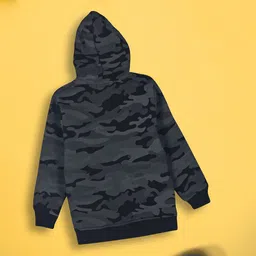 V-Mart Boys Camouflage Printed Cotton Fleece Front-Open Sweatshirt image 2