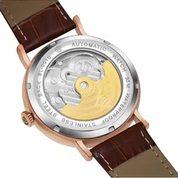 BENLING Men Dial & Leather Straps Analogue Automatic Watch BL-0010-RGLD-BRWN STR image 4