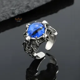 Teeragaj Unisex Stainless Steel Stone-Studded Finger Ring-image-24