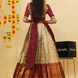 Fabcartz Embellished Semi-Stitched Lehenga & Unstitched Blouse With Dupatta image 2
