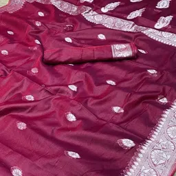 CaniBani Ethnic Motifs Zari Silk Blend Heavy Work Banarasi Saree image 2