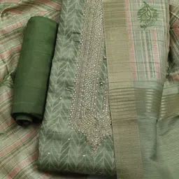 Meena Bazaar Embroidered Thread Work Unstitched Dress Material-picture-18