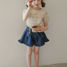 LULU & SKY Girls Washed Loose Fit Denim Shorts-picture-23
